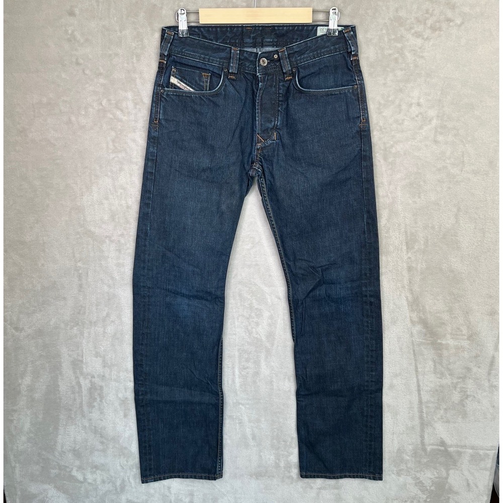 Diesel Yarik Jeans Regular Straight Denim Mens 29x32 Embroidered Distress Italy